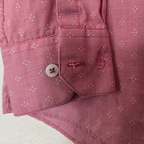 PENGUIN Men's Pink Button-Up Shirt.Size 15 1/2 - Picture 11 of 11